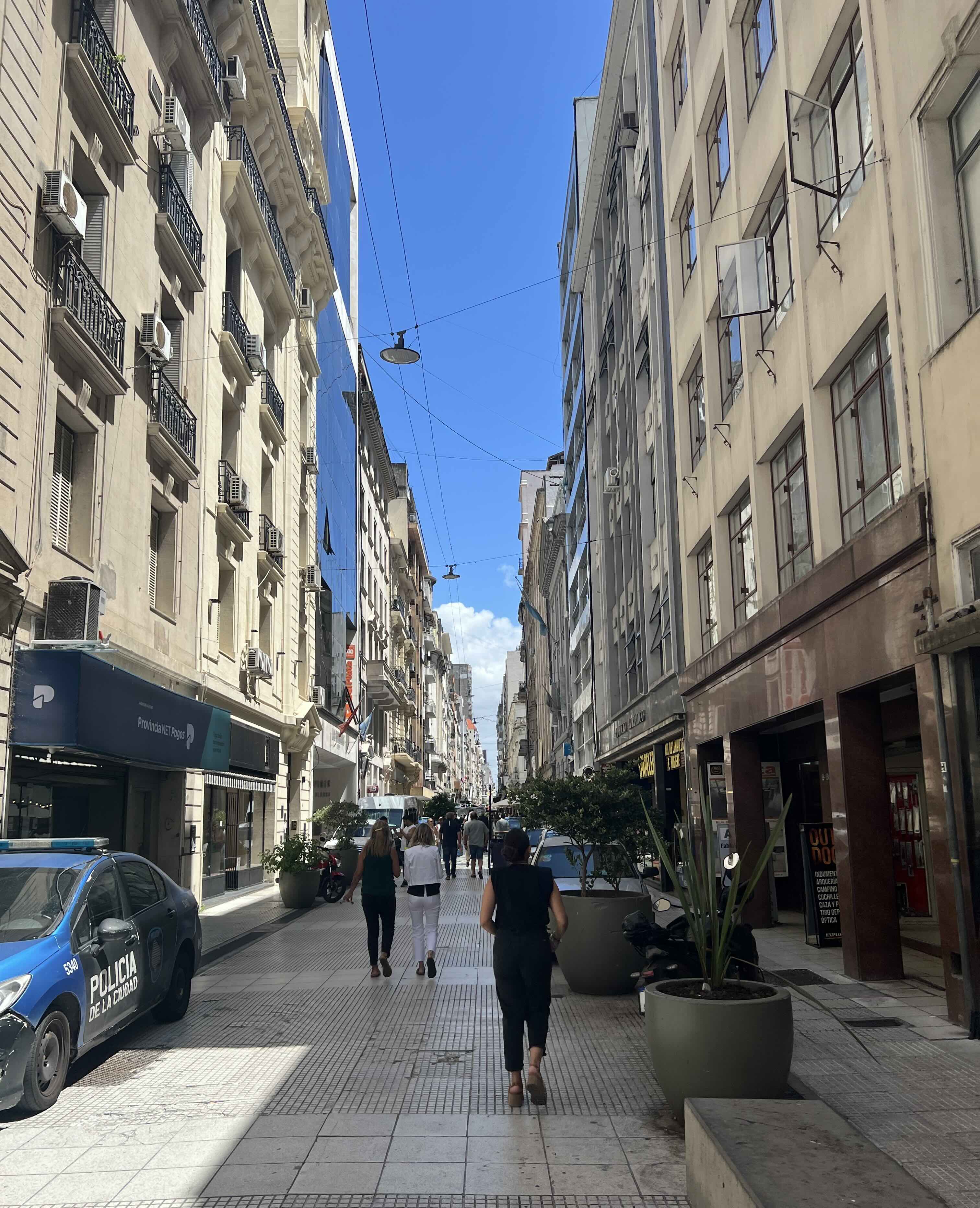 View of a narrow street in Buenos Aires